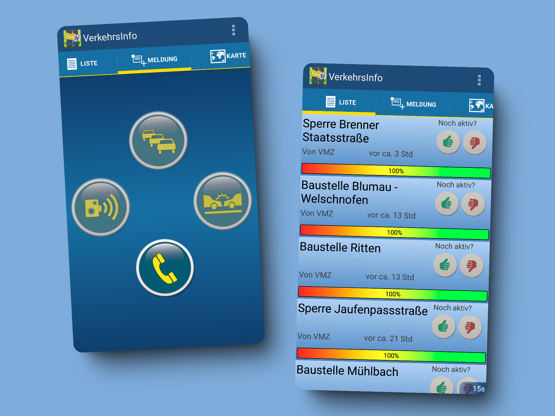 Picture describing the VerkehrsInfo Radio 2000 project